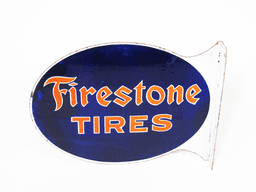 1930S FIRESTONE TIRES PORCELAIN AUTOMOTIVE GARAGE FLANGE