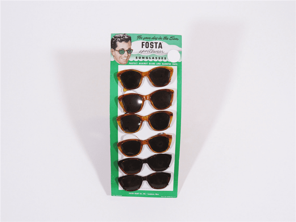 EARLY 1960S FOSTA SUNGLASSES SERVICE STATION COUNTERTOP DISPLAY