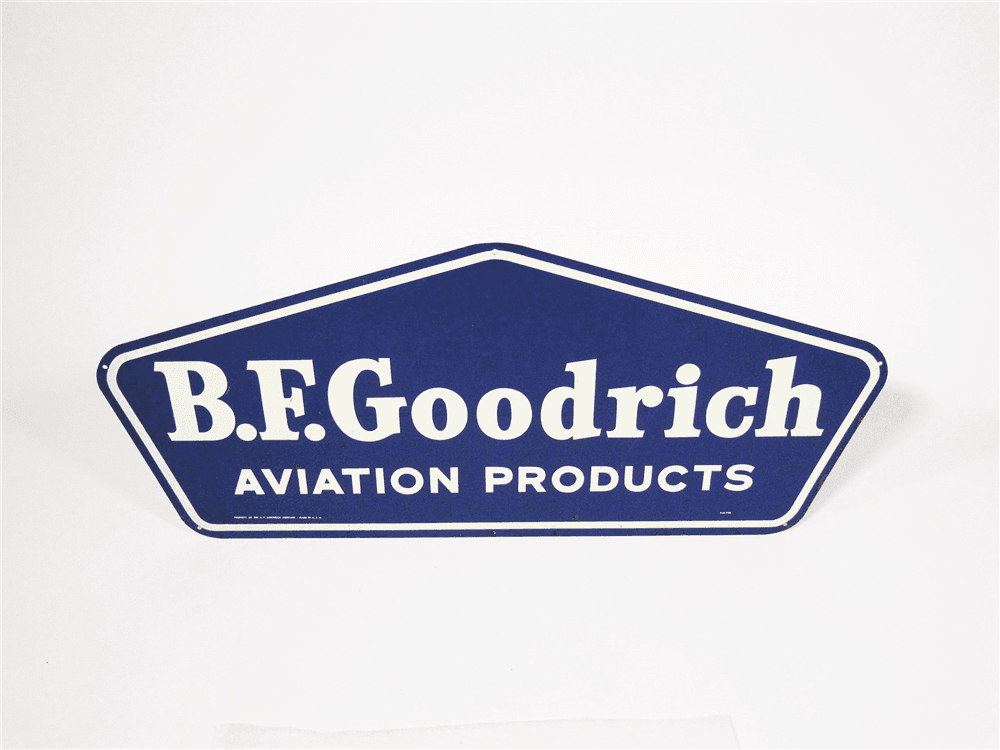 1962 BFGOODRICH AVIATION PRODUCTS TIN AIRPORT HANGAR SIGN