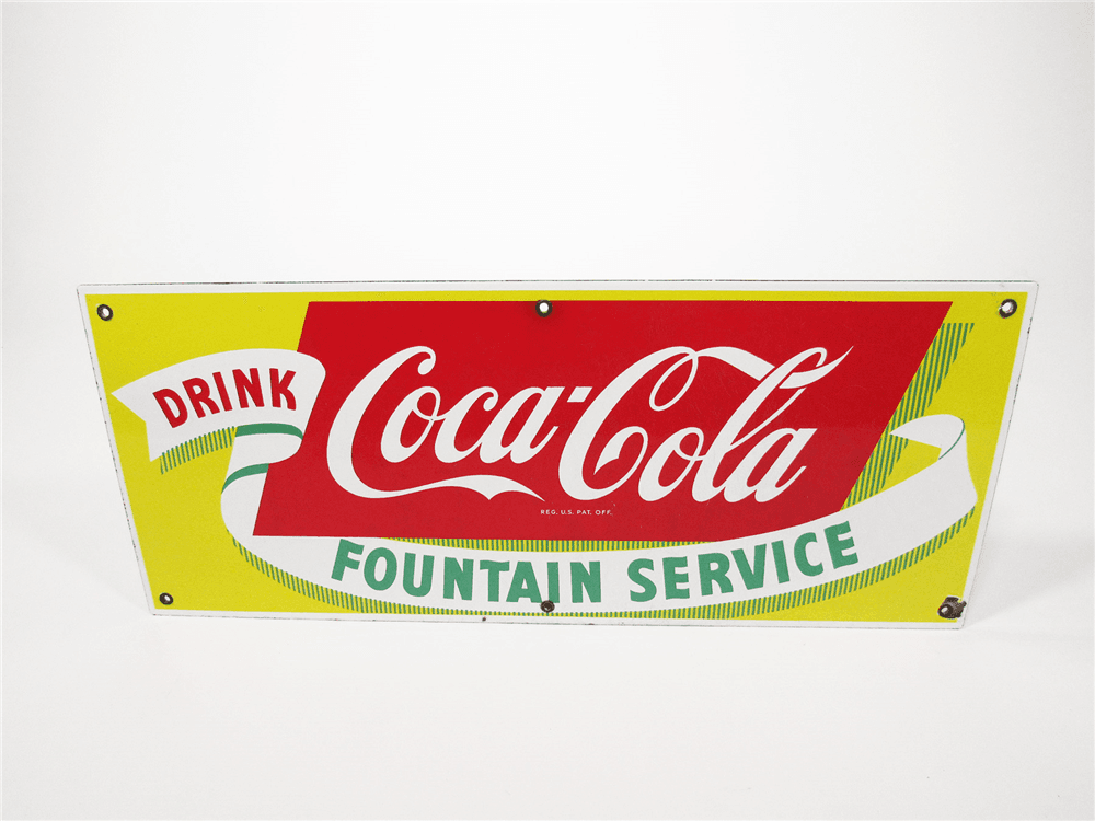 1950S COCA-COLA PORCELAIN DINER SIGN