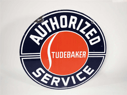 EARLY 1950S AUTHORIZED STUDEBAKER SERVICE PORCELAIN DEALERSHIP SIGN