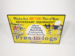 1930S PRES-TO-LOGS GENERAL STORE CARDBOARD DISPLAY