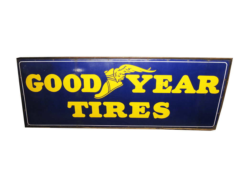 LARGE 1930S-40S GOODYEAR TIRES PORCELAIN AUTOMOTIVE GARAGE SIGN