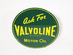 1952 VALVOLINE MOTOR OIL TIN AUTOMOTIVE GARAGE SIGN