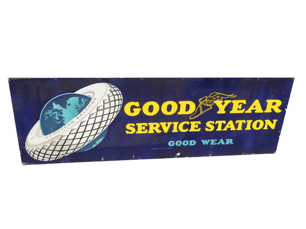 1930S GOODYEAR SERVICE STATION PORCELAIN SIGN