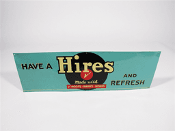 1949 HIRES ROOT BEER EMBOSSED TIN SIGN