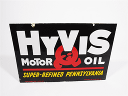 1930S HYVIS MOTOR OIL PORCELAIN FILLING STATION SIGN