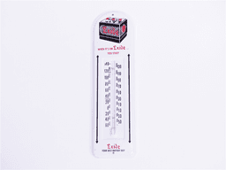 NEAT 1950S EXIDE BATTERIES TIN THERMOMETER