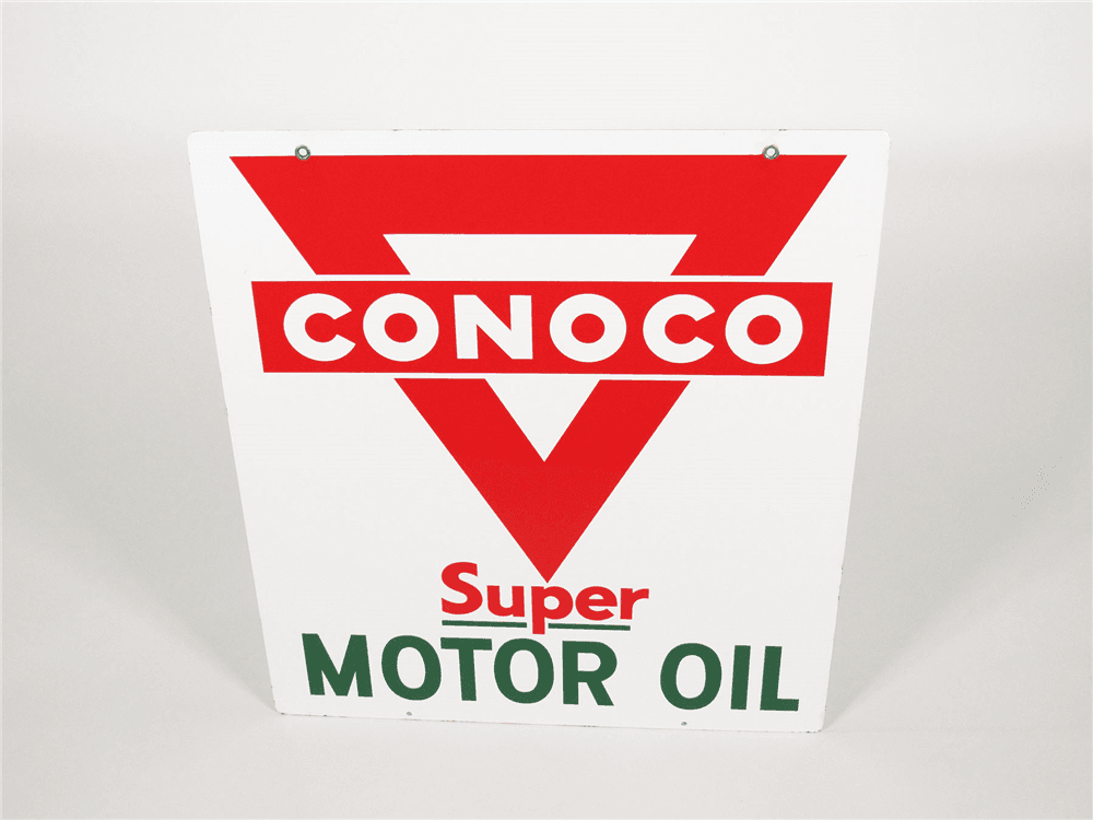 1950S CONOCO MOTOR OIL PORCELAIN SERVICE STATION SIGN