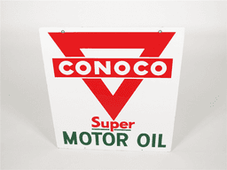 1950S CONOCO MOTOR OIL PORCELAIN SERVICE STATION SIGN