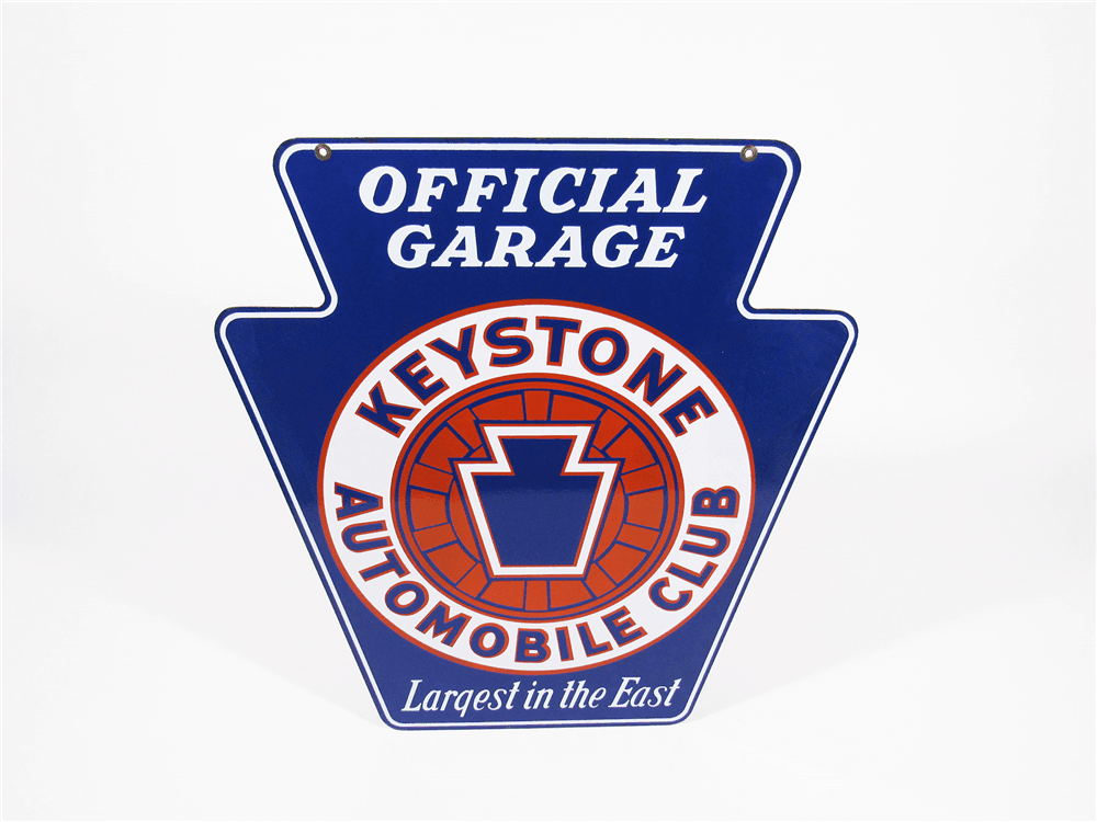 1940S KEYSTONE AUTOMOBILE CLUBPORCELAIN SIGN