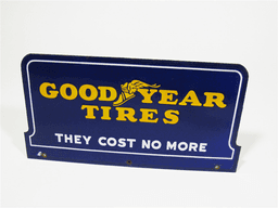 1930S GOODYEAR TIRES PORCELAIN SERVICE STATION TIRE RACK-TOP SIGN