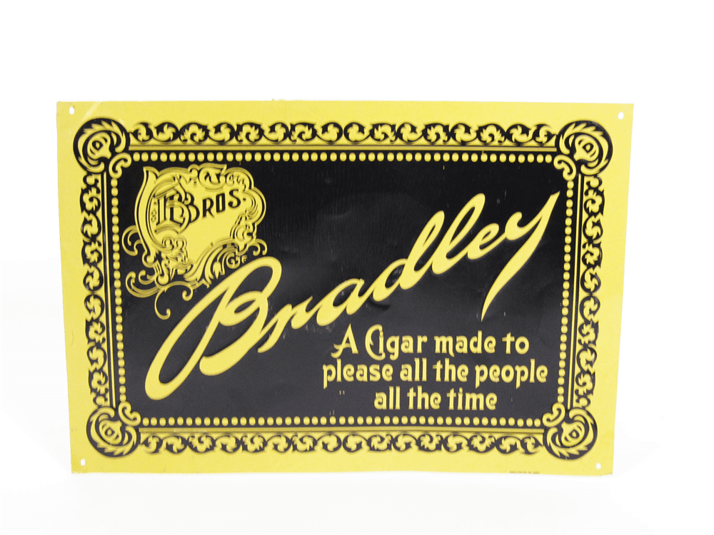 1920S BRADLEY BROTHERS CIGARS EMBOSSED TOBACCO STORE SIGN