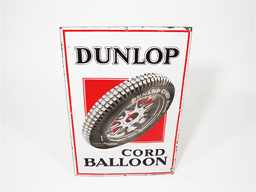 LATE 1920S-EARLY 30S DUNLOP TIRES PORCELAIN GARAGE SIGN
