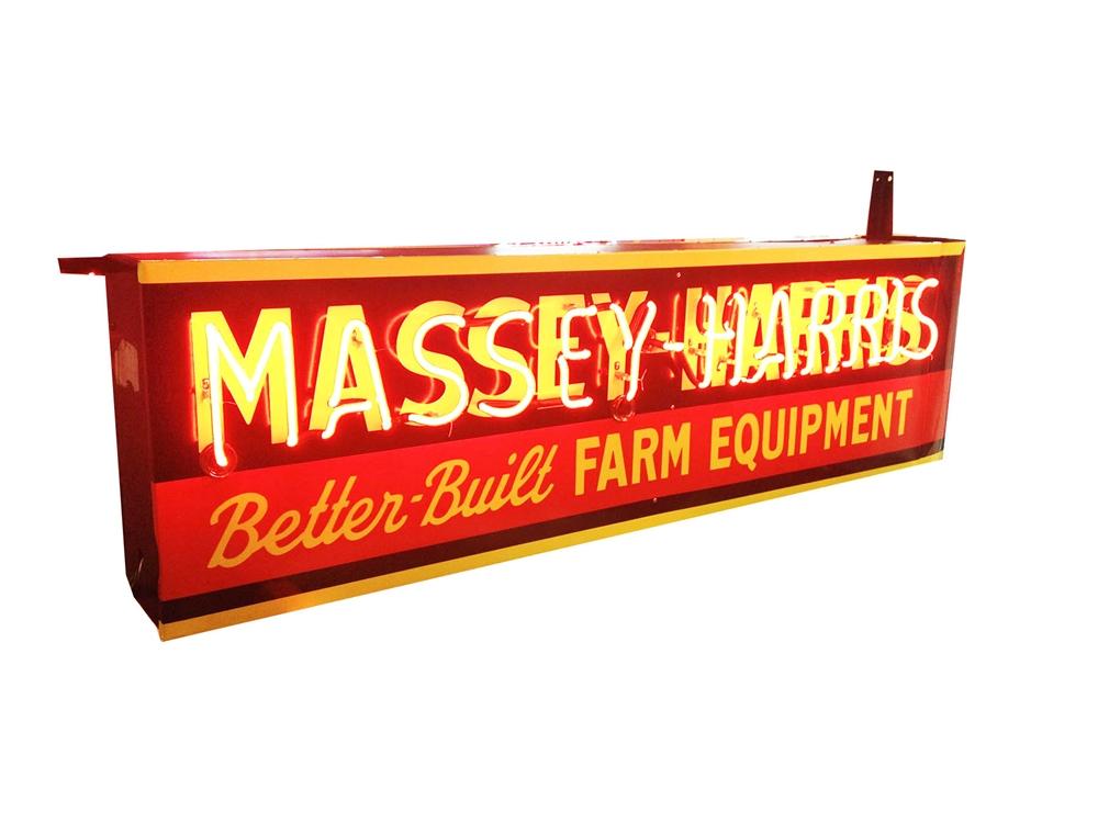 CIRCA 1950S MASSEY-HARRIS NEON PORCELAIN SIGN