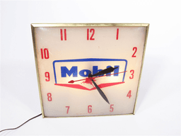 1959 MOBIL OIL LIGHT-UP SERVICE STATION CLOCK