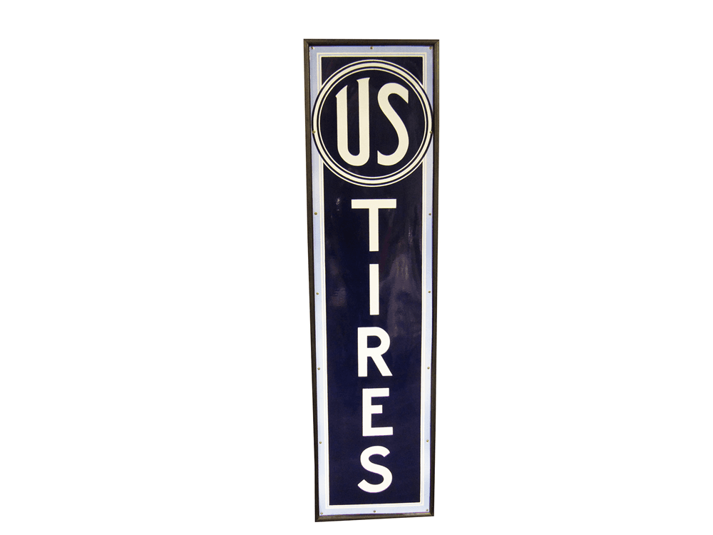 1930S U.S. TIRES PORCELAIN AUTOMOTIVE GARAGE SIGN