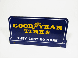 1930S GOODYEAR TIRES PORCELAIN SERVICE STATION TIRE RACK-TOP SIGN