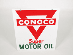 1950S CONOCO MOTOR OIL PORCELAIN SERVICE STATION SIGN