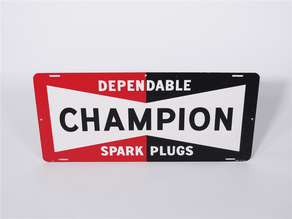 LATE 1950S-EARLY 60S CHAMPION SPARK PLUGS TIN GARAGE SIGN