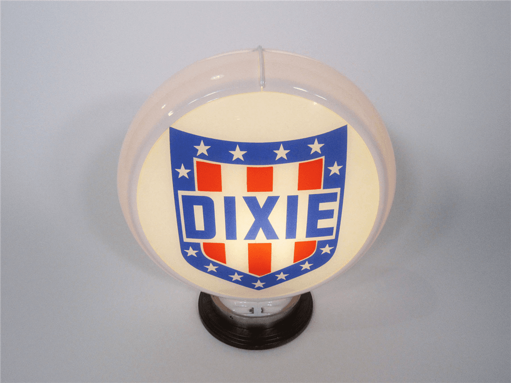 1950S DIXIE GASOLINE GLASS GAS PUMP GLOBE