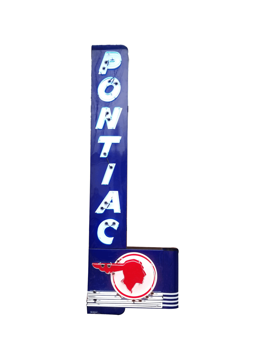 1940S-50S PONTIAC AUTOMOBILES NEON PORCELAIN DEALERSHIP SIGN