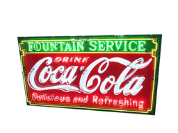 1930S COCA-COLA PORCELAIN WITH NEON SIGN