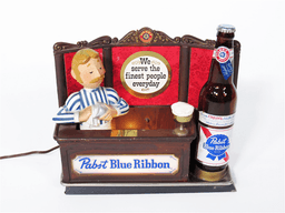 1960S PABST BLUE RIBBON BEER INTERNALLY LIT BAR BACK DISPLAY PIECE