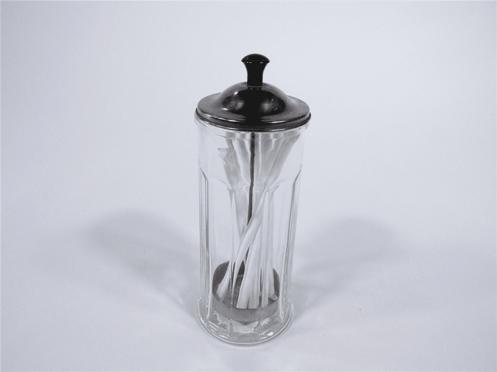 CIRCA 1950S SODA FOUNTAIN/DINER GLASS STRAW HOLDER