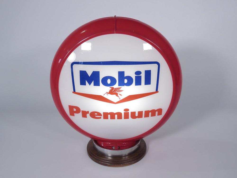 LATE 1950S MOBIL PREMIUM GASOLINE GAS PUMP GLOBE