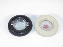 LOT OF TWO CIRCA 1930S-40S FIRESTONE AND VOGUE TIRES PROMOTIONAL ASHTRAYS