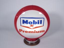 LATE 1950S MOBIL PREMIUM GASOLINE GAS PUMP GLOBE