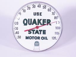 CIRCA EARLY 1960S QUAKER STATE MOTOR OIL DIAL THERMOMETER