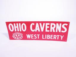 1950S AAA OHIO CAVERNS EMBOSSED TIN SIGN