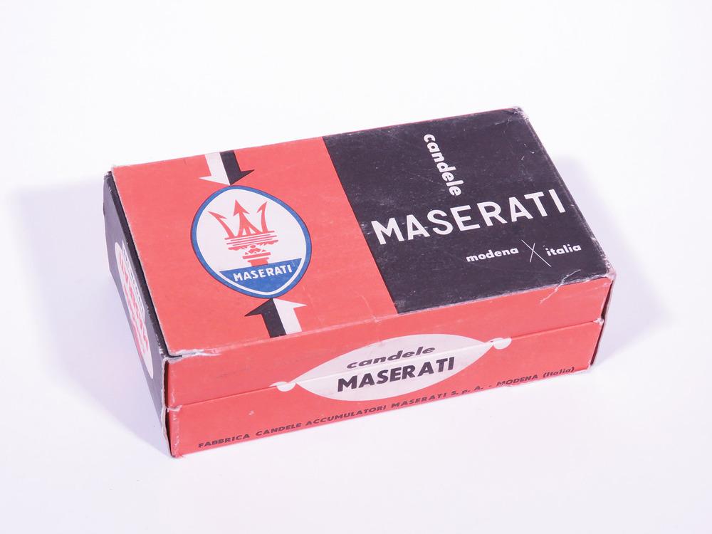 CIRCA 1960 MASERATI SPARK PLUGS DISPLAY BOX