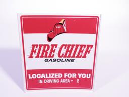 EARLY 1960S TEXACO FIRE CHIEF GASOLINE TIN SIGN