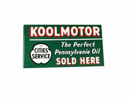 CIRCA 1930S-40S CITIES SERVICE KOOL MOTOR OIL TIN SIGN