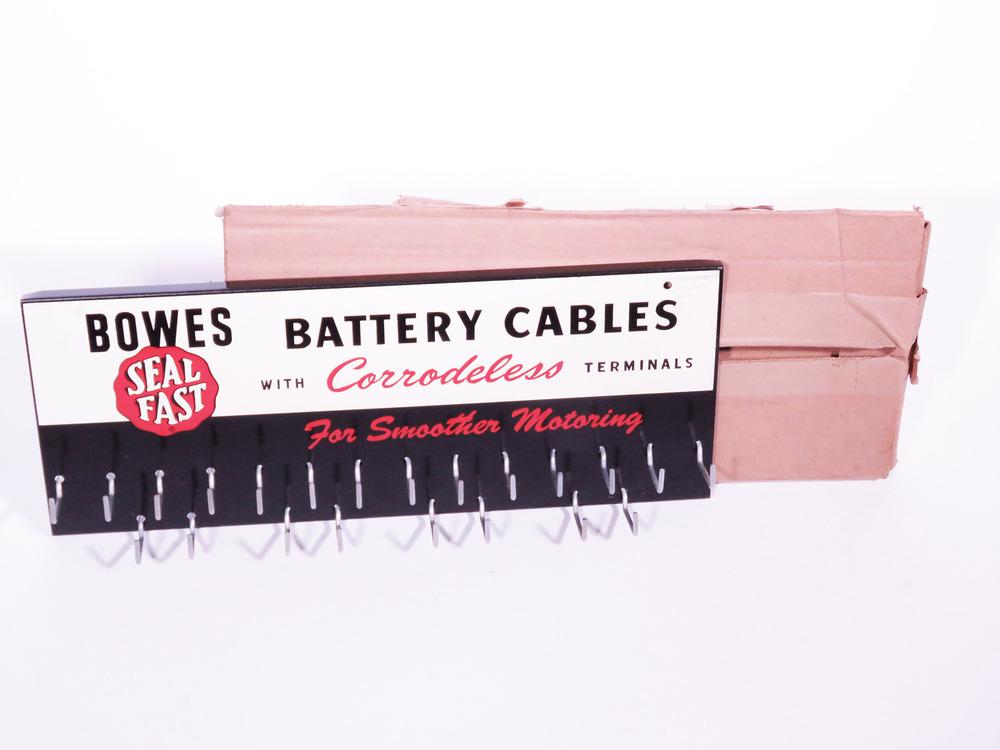 1950S BOWES SEAL FAST BATTERY CABLES DISPLAY RACK