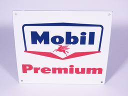 LATE 1950S MOBIL PREMIUM PORCELAIN PUMP PLATE SIGN