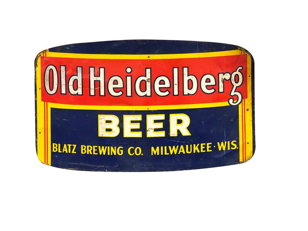 CIRCA 1930S-40S OLD HEIDELBERG BEER TIN SIGN