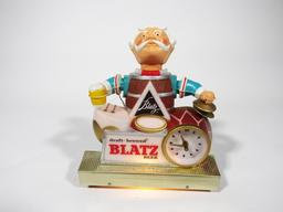 LATE 1950S-EARLY '60S BLATZ BEER THREE-DIMENSIONAL LIGHT-UP CLOCK