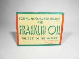 1930S FRANKLIN OIL PAINTED TIN SIGN