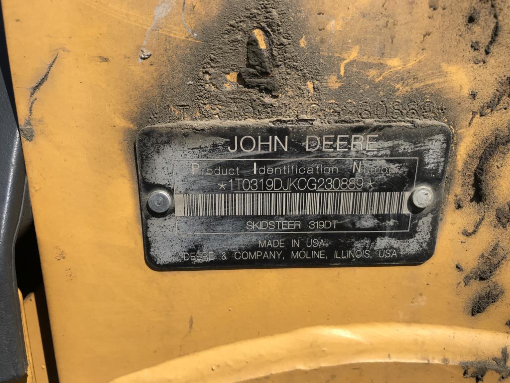 2012 John Deere 319D, tracks loader