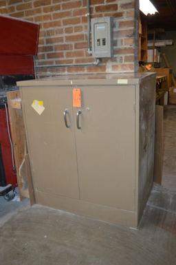 METAL STORAGE CABINET WITH CONTENTS, FOLDER
