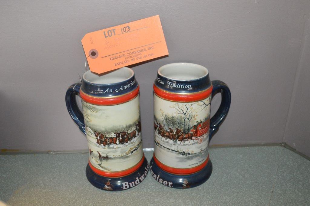 (2) BUDWEISER STEINS, 1990