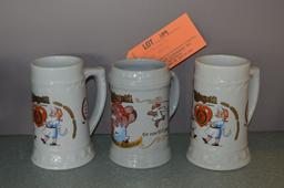 (3) USINGER'S BEER STEINS