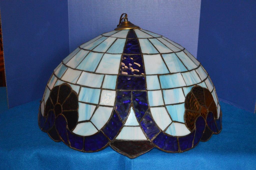 25" TIFFANY STYLE STAINED GLASS CEILING LIGHT,