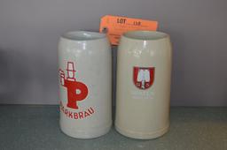 (2) BEER STEINS, SPATEN & PARKBRAU