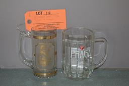 (3) GLASS BEER MUGS