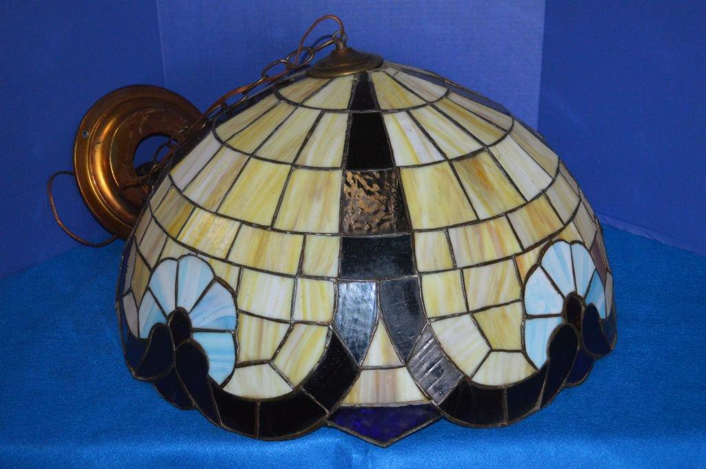 25" TIFFANY STYLE STAINED GLASS CEILING LIGHT,